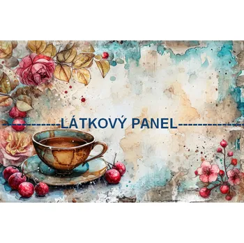 Látkový panel - Zátiší se šálkem - VI-79 Velikost: 20x13cm, Materiál: Bavlna
