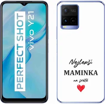 Pouzdro na mobilní telefon Gelový kryt mmCase na Vivo Y21/Y21s/Y33s - nejlepší maminka 1 bílé pozadí