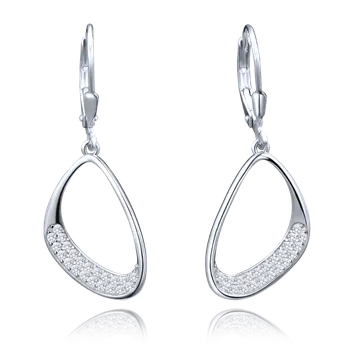 Náušnice Leru MINET Luxusní stříbrné náušnice 2 varianty Náušnice: bílé zirkony