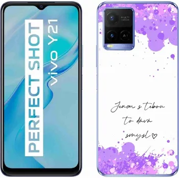 Pouzdro na mobilní telefon Gelový kryt mmCase na Vivo Y21/Y21s/Y33s - zamilovaný text bílé pozadí