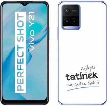 Pouzdro na mobilní telefon Gelový kryt mmCase na Vivo Y21/Y21s/Y33s - nejlepší tatínek 4 bílé pozadí