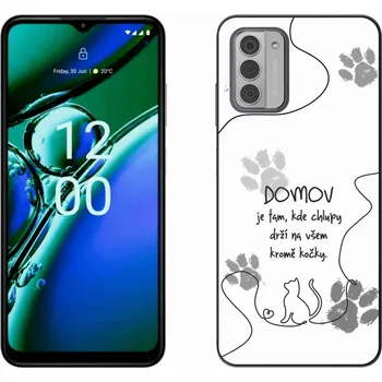 Pouzdro na mobilní telefon Gelový kryt mmCase na Nokia G42 - kočičí motiv bílé pozadí
