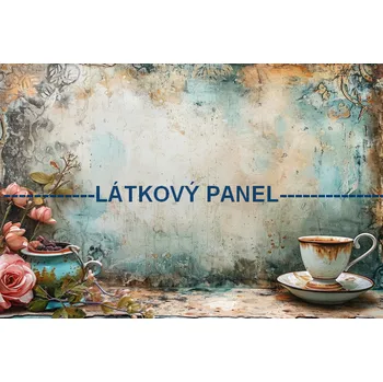 Látkový panel - Zátiší se šálkem - VI-82 Velikost: 20x13cm, Materiál: Bavlna