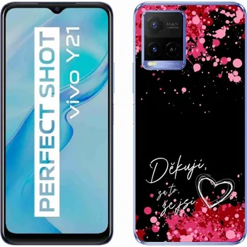 Pouzdro na mobilní telefon Gelový kryt mmCase na Vivo Y21/Y21s/Y33s - zamilovaný text 2 černé pozadí
