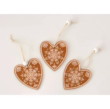 Canea Polsko Filcová dekorace - Perníček SRDÍČKO 5,5 x 6 cm bílá