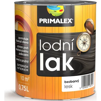 barva a nátěr na dřevo PRIMALEX Lodní LAK na dřevo bezbarvý 0.75 l Lesklý