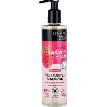 Vlasová regenerace Organic Shop Vibrant Raspberry & Acai Volumising Shampoo 280 ml