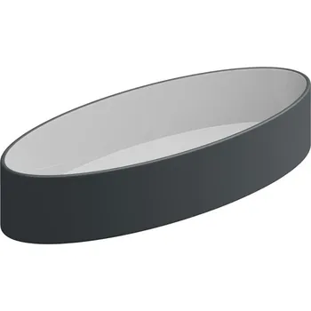 Umyvadlo na desku Like Slim 80FS keramické, dvoubarevné, 80x34 cm, LKLAVFSB80BI000028