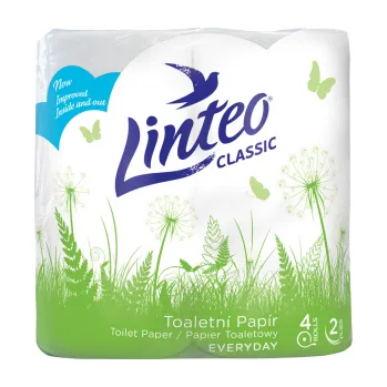 Toaletní papíry Linteo classic tp 2 vr (4ks/sáč) bílý