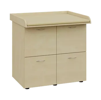 přebalovací pult a komoda PP - 406 pult přebalovací s matrací, 4x kartotéka, 1000x840x800, bříza světlá, koženka krémová BE 5
