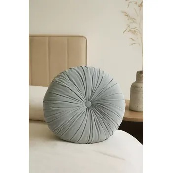 Dekorativní polštářek Kulatý polštář lona Ø 45 cm bledě zelený