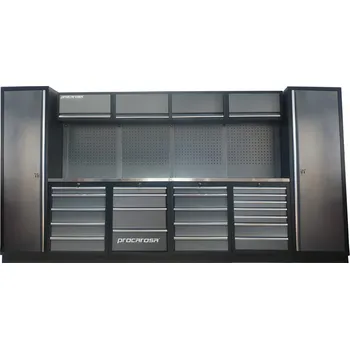 Sestava dílenského nábytku Procarosa PROFESSIONAL L-8 Pracovní deska: nerezová