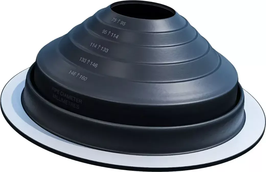 PROSTUPOVA MANZETA - EPDM 75-160 mm, pro průchod plechovou střechou