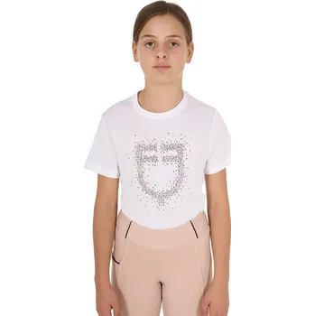 Chlapecké tričko EQUESTRO Triko Diamond Logo EQUESTRO, dětské, bílé 14 let