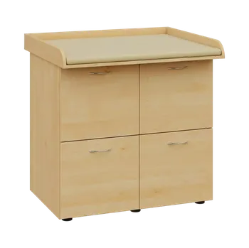 přebalovací pult a komoda PP - 406 pult přebalovací s matrací, 4x kartotéka, 1000x840x800, javor horský, koženka krémová BE 5