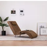 vidaXL Masážní lenoška s polštářem umělá broušená kůže [281289] Barva: Hnědá