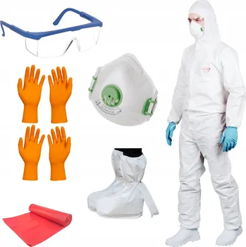 Jednorázový oděv Sada osobní ochrany IZOB Maska Kombinéza Rukavice Návleky vel. XXL