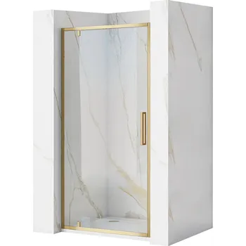 Sprchové dveře Jednokřídlé sprchové dveře REA RAPID SWING 90 cm pro instalaci do niky, zlatá kartáčovaná/transparent - bez vaničky