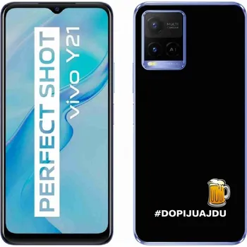 Pouzdro na mobilní telefon Gelový kryt mmCase na Vivo Y21/Y21s/Y33s - pivní motiv 1 černé pozadí