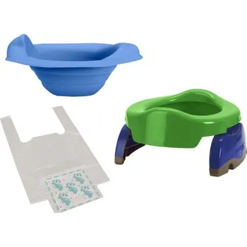 Nočník Potette plus Cestovní nočník/redukce na WC 2v1 + vložka + sáčky Potette Plus Zelenomodrá+vložka limet