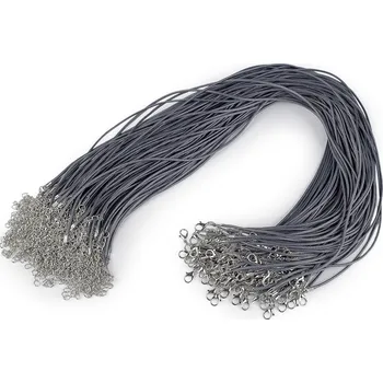 Splétaná šňůrka s karabinkou délka 45 cm šedá 100 ks
