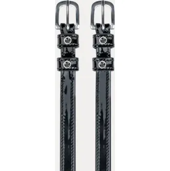 Ostruha Řemínky do šporen Waldhausen, lakované s kamínky, černé