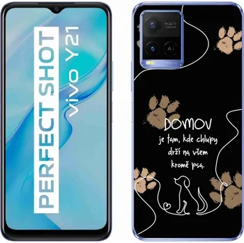 Pouzdro na mobilní telefon Gelový kryt mmCase na Vivo Y21/Y21s/Y33s - psí motiv černé pozadí