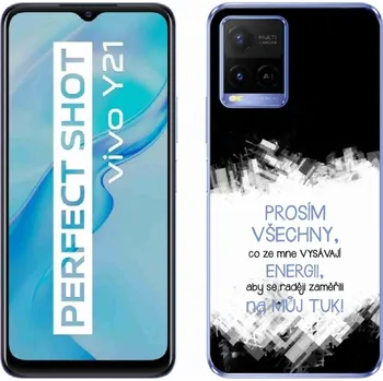 Pouzdro na mobilní telefon Gelový kryt mmCase na Vivo Y21/Y21s/Y33s - vtipný text 1 modrý