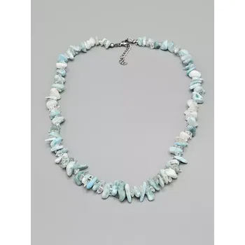 Náhrdelník Náhrdelník Larimar AA sekaný s Křišťálem 43,5 cm