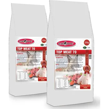 Krmivo pro psa Bardog Top Meat 70 – lisované granule za studena 2×15 kg (30 kg)