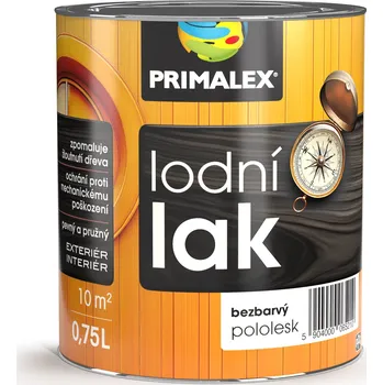 Lak na dřevo PRIMALEX Lodní LAK na dřevo bezbarvý 0.75 l Pololesklý