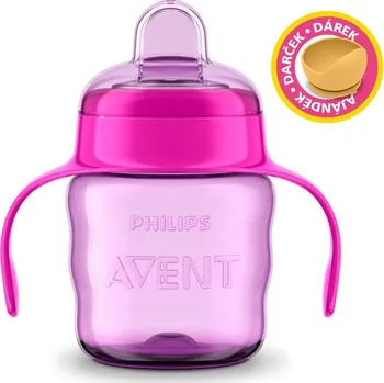 dětská jídelní sada PHILIPS AVENT hrneček pro první doušky s držadly Classic 200ml dívka + dárek PETITE&MARS