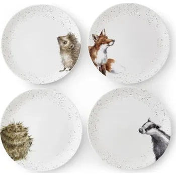 Talíř Royal Worcester Jídelní porcelánové talíře Wrendale Designs, 4 ks - Lesní zvířata