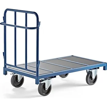 Plošinový vozík Plošinový vozík EMBARK, 1 stěna, 1300x700 mm, 1200 kg, modrý