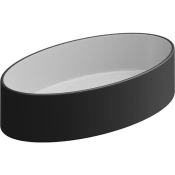 Umyvadlo na desku Like Slim 60FS keramické, dvoubarevné, 60x34 cm, LKLAVFSB60BI000003