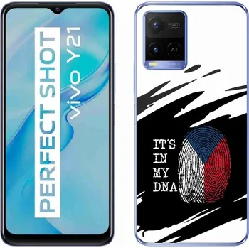 Pouzdro na mobilní telefon Gelový kryt mmCase na Vivo Y21/Y21s/Y33s - vlajka otisk prstu černobílé pozadí