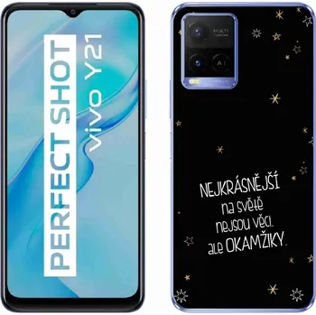 Pouzdro na mobilní telefon Gelový kryt mmCase na Vivo Y21/Y21s/Y33s - citát 4 černé pozadí