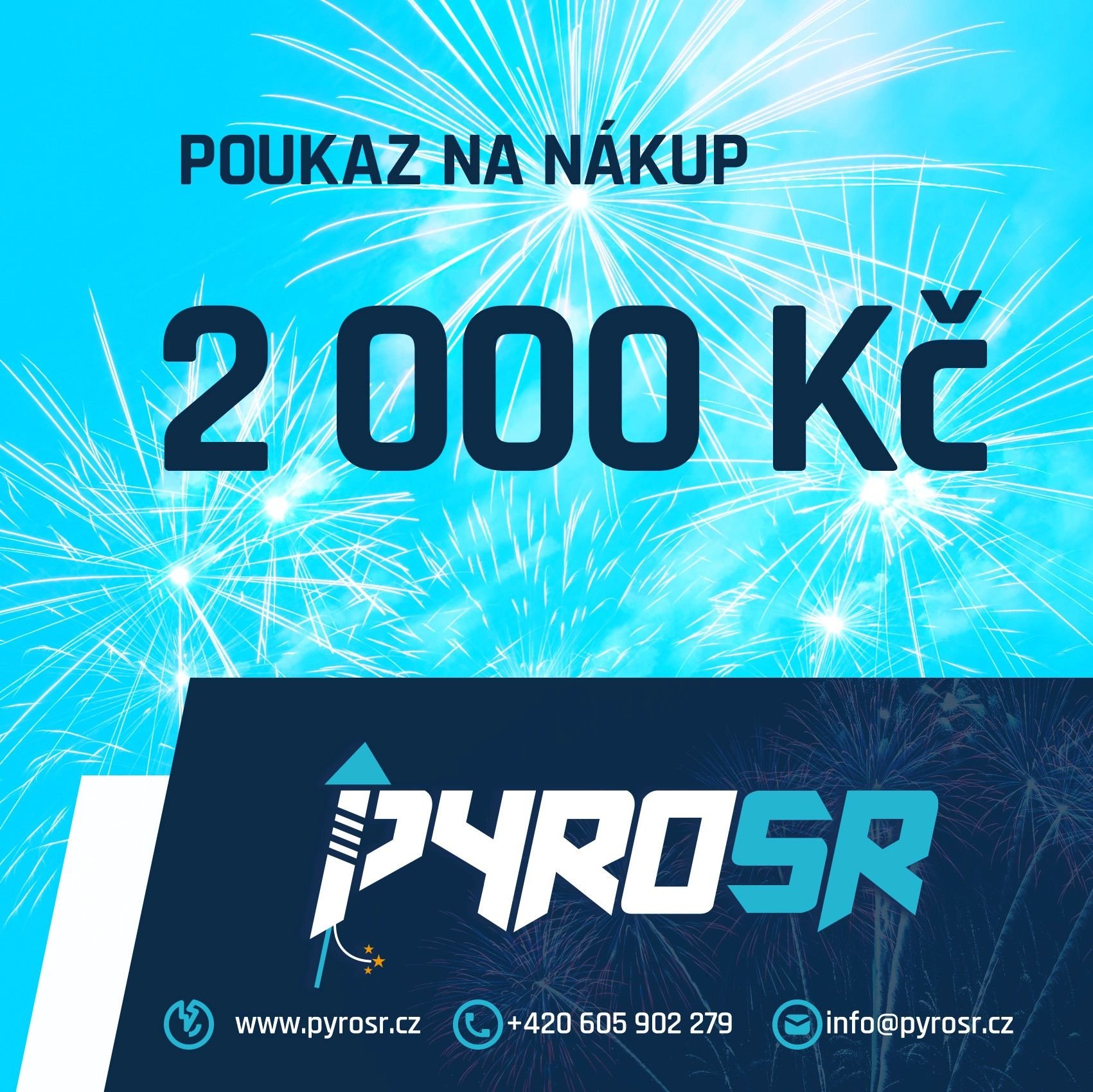 Dárkový poukaz na pyrotechniku – Sleva 2000 Kč na ohňostroje