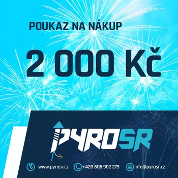 Zábavní pyrotechnika Dárkový poukaz na pyrotechniku – Sleva 2000 Kč na ohňostroje
