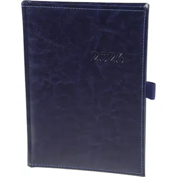 Diář Diář týdenní A5 Erba - koženka modrá / modře obšitá