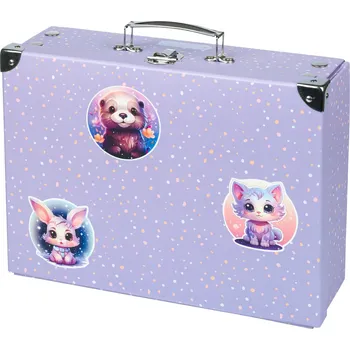 BAAGL Skládací školní kufřík 32,5 x 26 x 10,5 cm, Mazlíčci s kováním