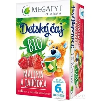 Čaj MEGAFYT Dětský čaj BIO MALINA A JAHŮDKA ovocný čaj (od ukončeného 6. měsíce) 20x1,75 g (35 g)