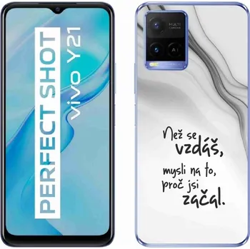 Pouzdro na mobilní telefon Gelový kryt mmCase na Vivo Y21/Y21s/Y33s - citát 2 bílé pozadí
