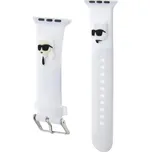 Karl Lagerfeld Karl and Choupette Head NFT Řemínek pro Apple Watch - Bílý Šířka uchycení řemínku: 44/45/46/49mm, Barva: White KLAWLSLKCNH