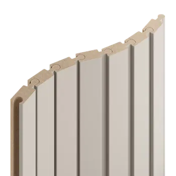 Obklad Lamele 3D VZOREK - Lamely Puzzle, PÍSKOVÁ BÉŽOVÁ, obložení zakřivených a oblých stěn, 46 x 18 x 200 mm