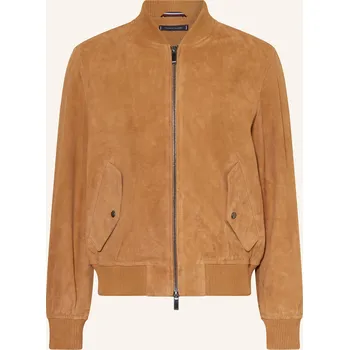 Pánské oblečení Tommy Hilfiger Pánský Kožený Blouson, koňaková, 54