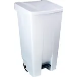 Denox nášlapný odpadkový koš GASTRO 120 L, bílé víko, plastový s kolečky