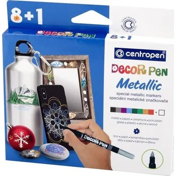 Pernamentní popisovač Centropen 2737 - Metallic, sada 9 ks