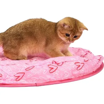 Hračka pro kočku FOFOS 2v1 interaktivní kočičí hračka simulovaný lov růžová 70x70cm pratelné