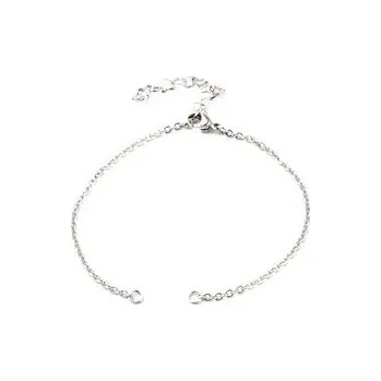 Řetízek Náramek řetízkový s očky - 18 cm, ocel 304